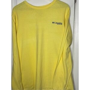 Columbia Yellow Long-Sleeve Youth Tee with Chest Logo